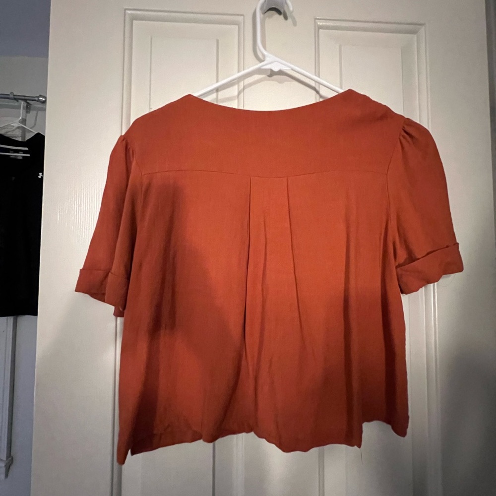 Orange linen crop top - Picture 4 of 4